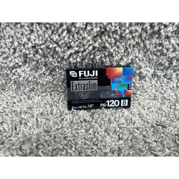 FUJI P6 120 Extraslim 8mm Video Tapes Videocassette Metal MP New Sealed - Picture 3 of 8